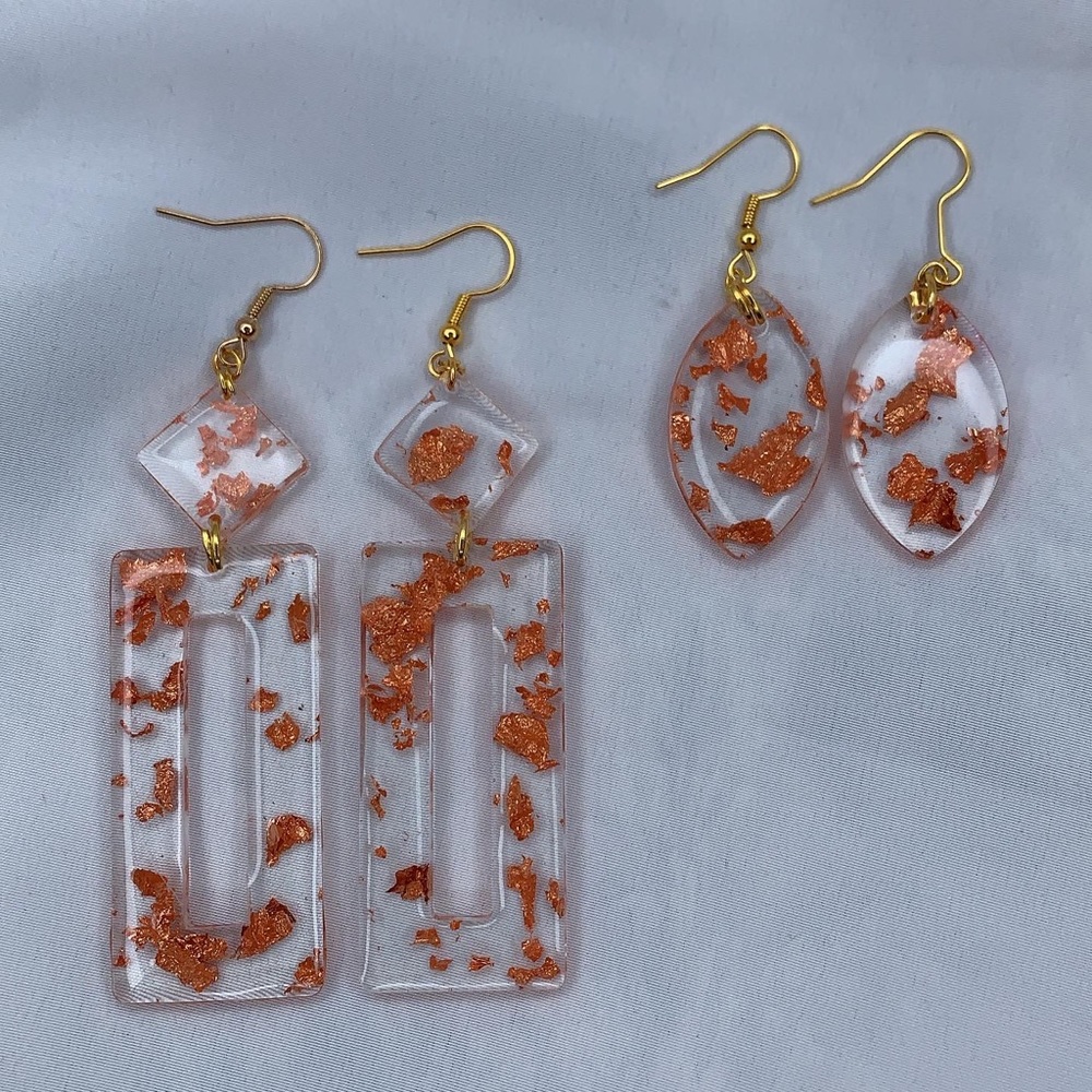 Two pairs of rose leafs Earrings